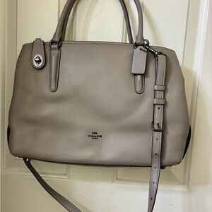 COACH Brooklyn Carryall Turnlock Shoulder Hand 2way Bag Leather BEIGE NWOT